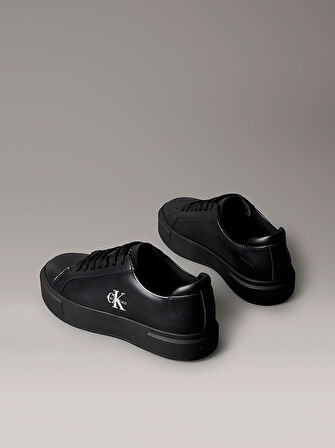 CALVIN KLEIN Kadın Marka Logolu Şık Görünüşlü Deri  Gündelik Kullanıma Uygun BLACK Sneaker YW0YW01945 0GJ