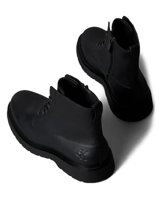 Calvin Klein Siyah Erkek Bot COMBAT ESS LACE UP ZIP BOOT LTH