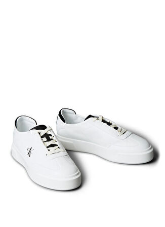 Calvin Klein Beyaz - Siyah Erkek Sneaker BASKET CUPSOLE LACEUP LTH-SU