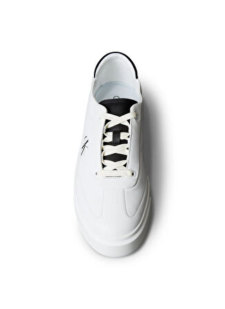 Calvin Klein Beyaz - Siyah Erkek Sneaker BASKET CUPSOLE LACEUP LTH-SU