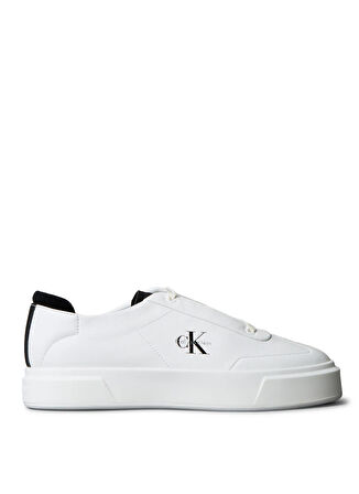 Calvin Klein Beyaz - Siyah Erkek Sneaker BASKET CUPSOLE LACEUP LTH-SU