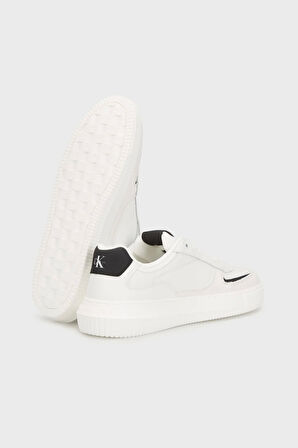 Calvin Klein Jeans Kalın Tabanlı Bileksiz Deri-Nubuk Erkek Beyaz Sneaker YM0YM01426-01W