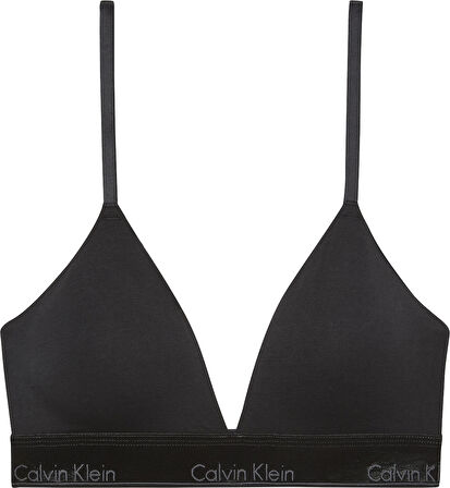 CALVIN KLEIN Kadın Marka Logolu Beyaz Elastik Bantlı Siyah Sütyen LV00QF8548 UB1