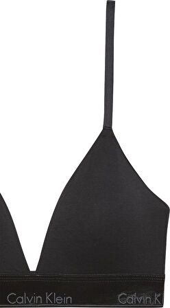 CALVIN KLEIN Kadın Marka Logolu Beyaz Elastik Bantlı Siyah Sütyen LV00QF8548 UB1