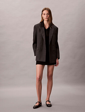 CALVIN KLEIN Kadın Marka Etiketli Bisiklet Yaka Ve Kısa Kollu Şık Görünüşlü Günlük Kullanıma Uygun Siyah Elbise LV044D208G UB1