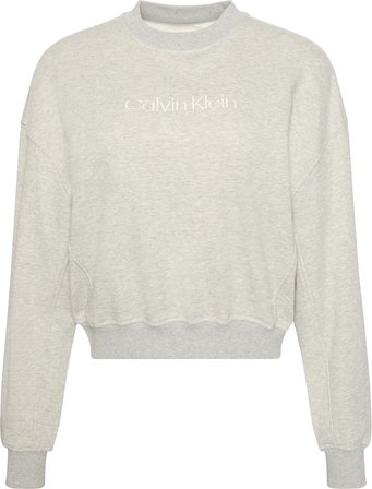CALVIN KLEIN Kadın Marka Logo Baskılı Bisiklet Yaka Günlük Kullanıma Uygun Uzun Kollu Şık Görünüşlü Gri Sweatshirt LV00QS7514 P7A