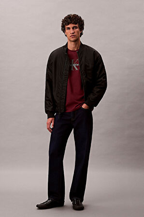 Erkek Regular Fit Grafik Monogram Baskılı T-Shirt - Bordo | M