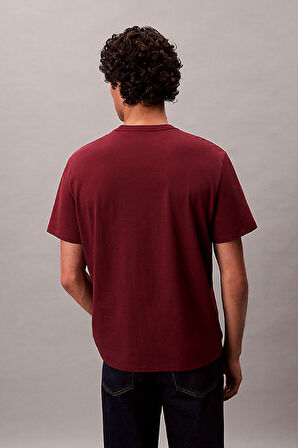 Erkek Regular Fit Grafik Monogram Baskılı T-Shirt - Bordo | L