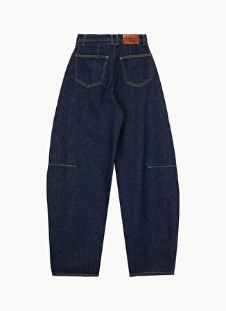 Calvin Klein Jeans Yüksek Bel Geniş Paça Standart Mavi Kadın Denim Pantolon LV047D701GYXW