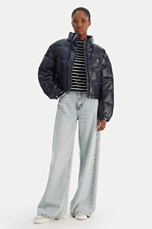 Calvin Klein Parlak Kısa Şişme Kadın Mavi Ceket LV047D504G-VEK