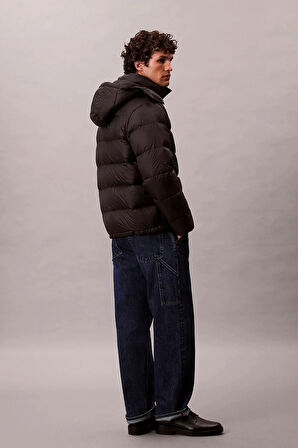 Calvin Klein Jeans Uzun Kollu Çıkarılabilir Kapüşonlu Şişme Erkek Mont LV04RC518G-UB1