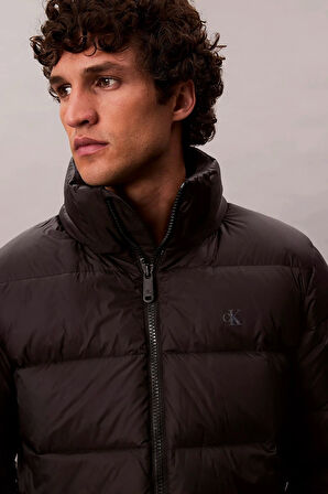 Calvin Klein Jeans Uzun Kollu Çıkarılabilir Kapüşonlu Şişme Erkek Mont LV04RC518G-UB1