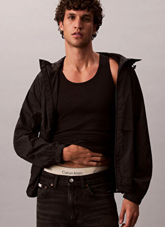 Calvin Klein Jeans Classic Fit Siyah Erkek Ceket LV04RD510GUB1 LS AOP NYLON FLANGE W