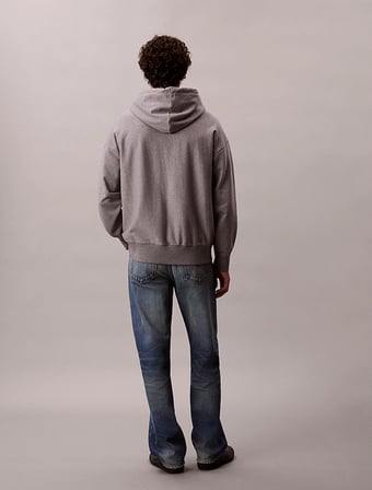 CALVIN KLEIN Erkek Marka Logolu Full Fermuarlı Kapüşonlu Günlük Kullanıma Uygun Gri1 Sweatshirt LV04RD232G P7E