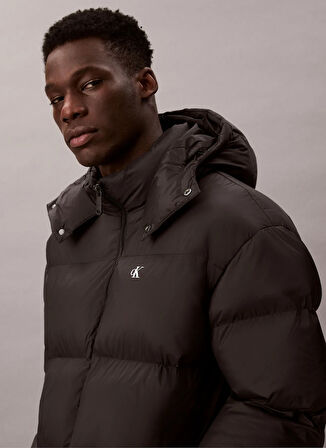 Calvin Klein Jeans Siyah Erkek Mont LV04RD518GUB1 LS LONG LENGTH HOODED