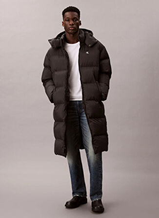 Calvin Klein Jeans Siyah Erkek Mont LV04RD518GUB1 LS LONG LENGTH HOODED