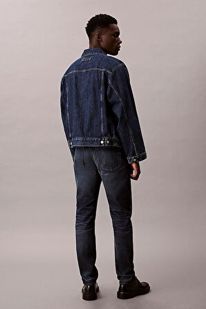 Erkek Slim Tapered Fit Termal Kumaşlı Jean Pantolon - Koyu Mavi | 32/32