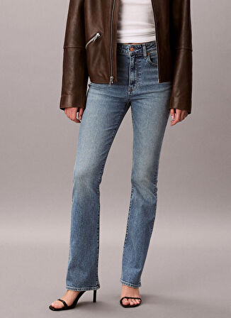 Calvin Klein Jeans Yüksek Bel Düz Paça Skinny Fit Mavi Kadın Denim Pantolon LV047D733GYYC