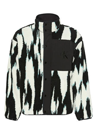 Calvin Klein Jeans Siyah Erkek Sweatmont LV04RD219GUB1 LS JACQUARD 3 SHERPA