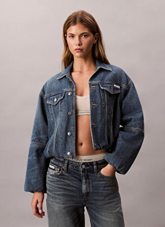 Calvin Klein Jeans Standart Mavi Kadın Ceket LV047D725GYYA