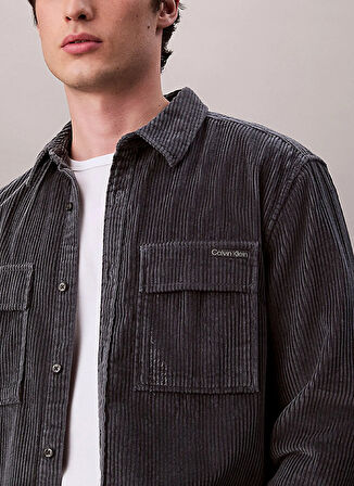 Calvin Klein Jeans Relaxed Lacivert Düz Erkek Gömlek LV04RD106GWD7 LS CORDUROY POCKET RE