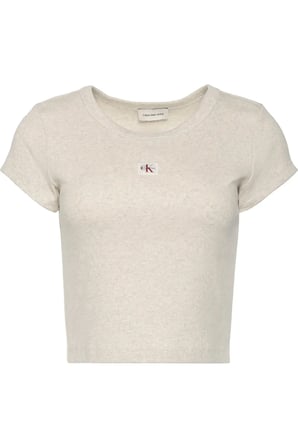 Kadın Slim Fit Yuvarlak Yaka Pamuklu Kısa Kollu Gri T-Shirt
