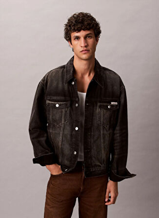 Calvin Klein Jeans Antrasit Erkek Denim Ceket LV04RD707G01G 90S ESPRESSO BLACK TR