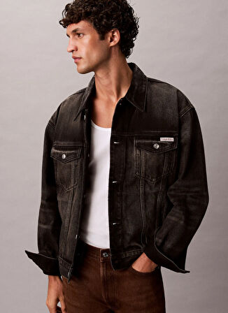 Calvin Klein Jeans Antrasit Erkek Denim Ceket LV04RD707G01G 90S ESPRESSO BLACK TR