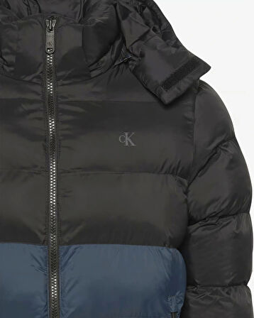 Calvin Klein Jeans Uzun Kollu Naylon Renk Bloklu Şişme Erkek Ceket LV04RD527G-UB1