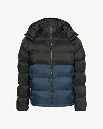 Calvin Klein Jeans Uzun Kollu Naylon Renk Bloklu Şişme Erkek Ceket LV04RD527G-UB1