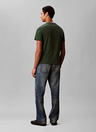 Calvin Klein Bisiklet Yaka Yeşil Erkek T-Shirt LV04RD820GLLG_SS 30S EU CALVIN KLEI