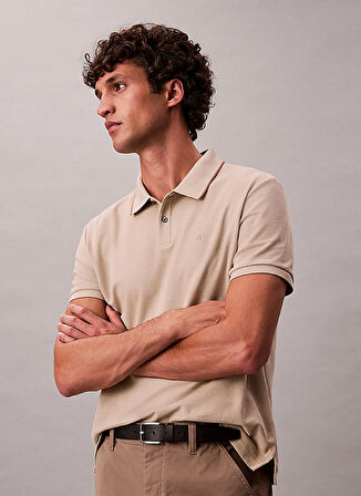 Calvin Klein Kahve Erkek Polo T-Shirt LV04LC239GGPF_SS REFINED PIQUE TIPP