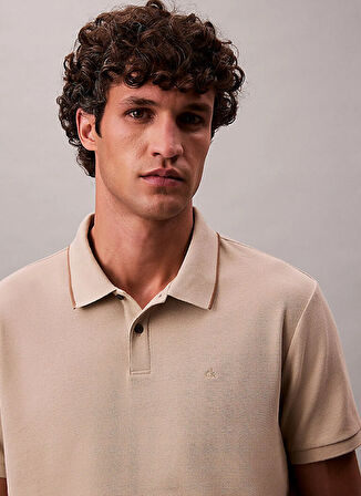 Calvin Klein Kahve Erkek Polo T-Shirt LV04LC239GGPF_SS REFINED PIQUE TIPP