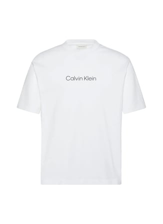 Calvin Klein Beyaz Erkek T-Shirt LV040HM228YAF_SS RLXD STANDARD LOGO