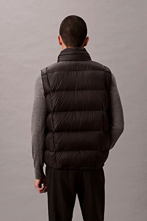 Erkek Regular Fit Dik Yaka Kapitoneli Şişme Yelek - Siyah | L