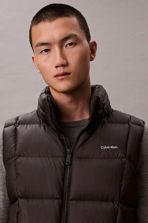 Erkek Regular Fit Dik Yaka Kapitoneli Şişme Yelek - Siyah | XL