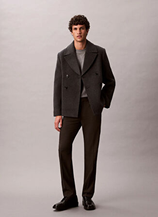 Calvin Klein Normal Gri Erkek Ceket LV04LD472GQQE_LS DBL FACE CONCRETE