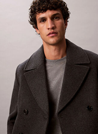 Calvin Klein Normal Gri Erkek Ceket LV04LD472GQQE_LS DBL FACE CONCRETE