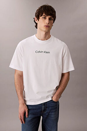 Erkek Regular Fit Yazı Baskılı Pamuklu T-Shirt - Beyaz | XS