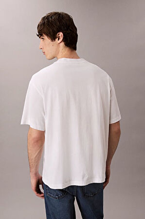 Erkek Regular Fit Yazı Baskılı Pamuklu T-Shirt - Beyaz | XS