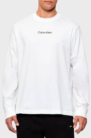 Calvin Klein Logolu Pamuklu Bisiklet Yaka T Shirt LV04LD232GYAF Erkek T SHİRT LV04LD232G YAF BEYAZ