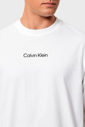 Calvin Klein Logolu Pamuklu Bisiklet Yaka T Shirt LV04LD232GYAF Erkek T SHİRT LV04LD232G YAF BEYAZ