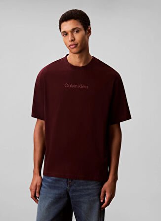 Calvin Klein Bisiklet Yaka Kırmızı Erkek T-Shirt LV04LD230GGR9_SS STANDARD LOGO 30S