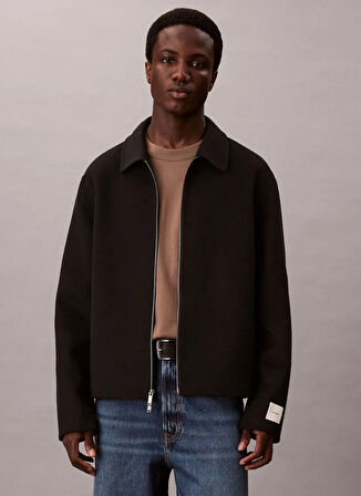 Calvin Klein Normal Siyah Erkek Ceket LV04LD427GUB1_LS SOLID WOOL SHORT F