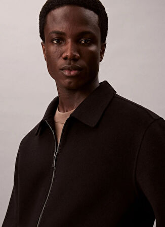 Calvin Klein Normal Siyah Erkek Ceket LV04LD427GUB1_LS SOLID WOOL SHORT F