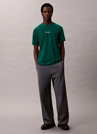 Calvin Klein Jeans Bisiklet Yaka Düz Yeşil Erkek T-Shirt LVGMF5K100IYE LIFESTYLE SS TEE