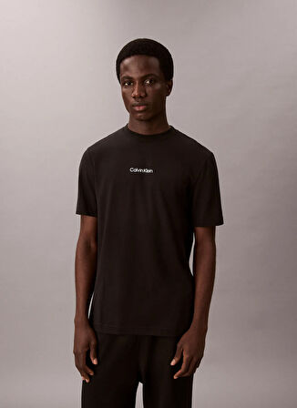 Calvin Klein Jeans Bisiklet Yaka Düz Siyah Erkek T-Shirt LVGMF5K100UB1 LIFESTYLE SS TEE