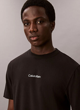 Calvin Klein Jeans Bisiklet Yaka Düz Siyah Erkek T-Shirt LVGMF5K100UB1 LIFESTYLE SS TEE