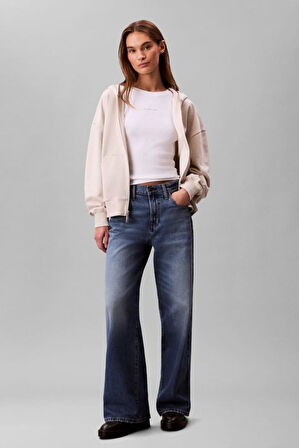 Kadın Regular Fit Fermuarlı Kapüşonlu Sweatshirt - Bej | M