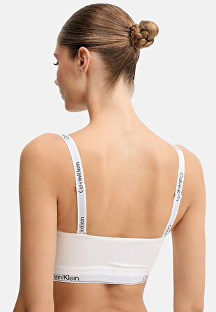 CALVIN KLEIN Kadın Marka Logolu Beyaz Elastik Bantlı Beyaz Sütyen LV00QF8497 100